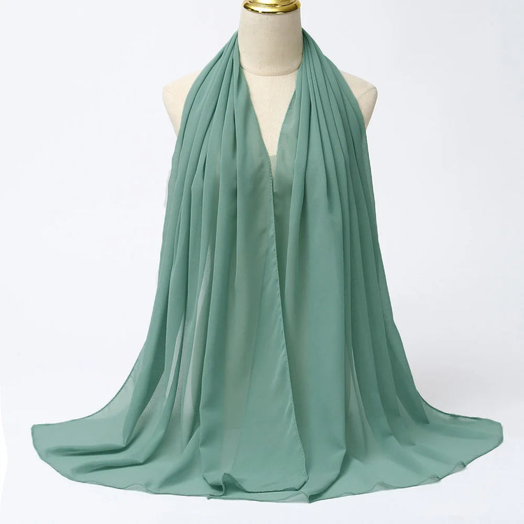 Muslim Chiffon Hijab Scarf Women Long Solid - Lena & Miles Exquisite Boutique LLC.