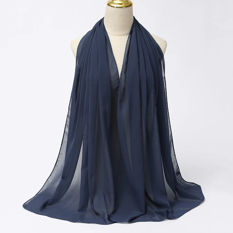 Ramadan Muslim Chiffon Hijabs For Woman Plain - Lena & Miles Exquisite Boutique LLC.
