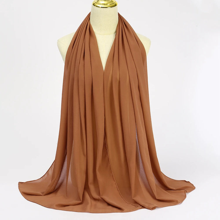 Ramadan Muslim Chiffon Hijabs For Woman Plain - Lena & Miles Exquisite Boutique LLC.