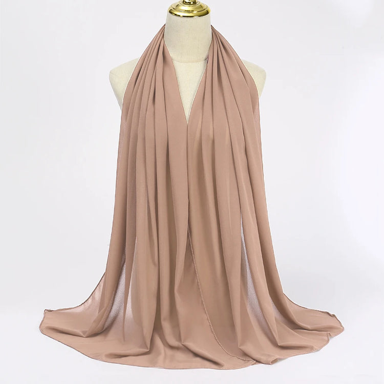 Ramadan Muslim Chiffon Hijabs For Woman Plain - Lena & Miles Exquisite Boutique LLC.