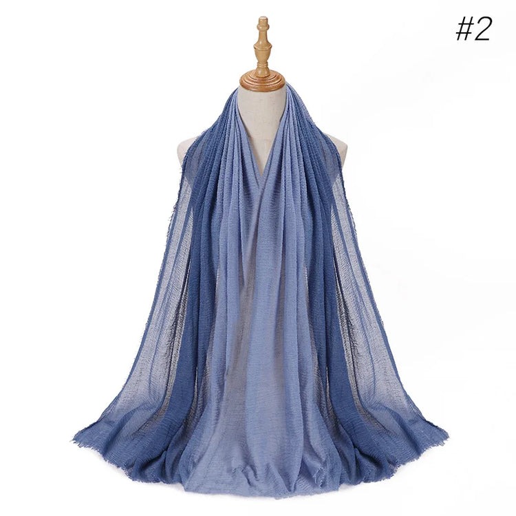 Two Color Crinkle Gradient Color Hijab Tie - Lena & Miles Exquisite Boutique LLC.