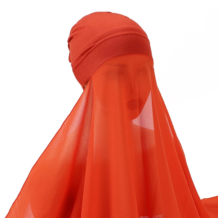 Muslim Women Bonnet + Chiffon Shawl Instant - Lena & Miles Exquisite Boutique LLC.