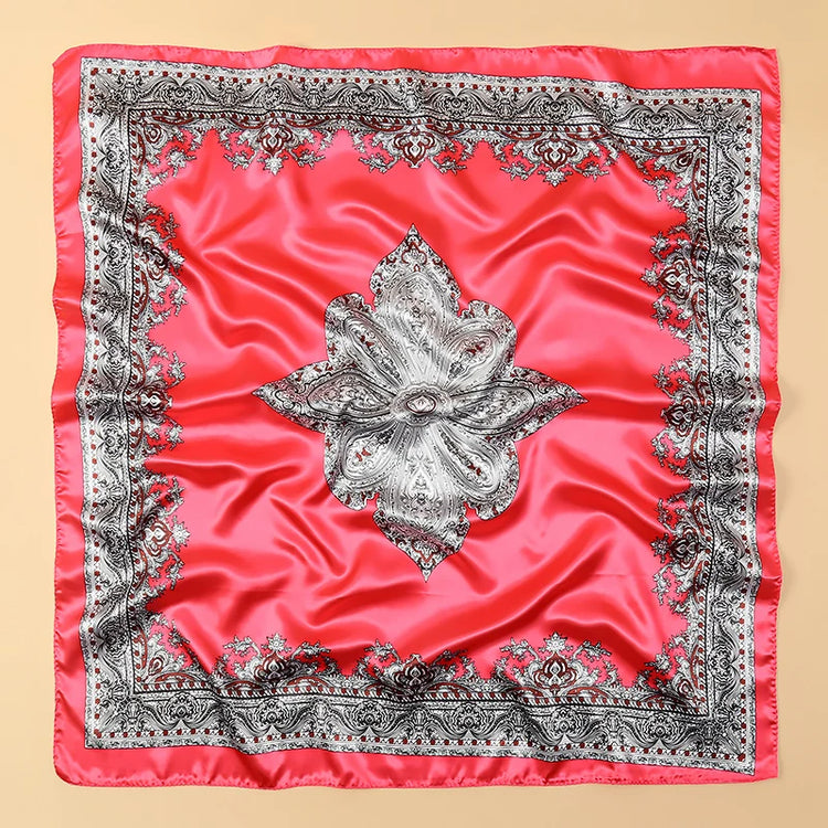 2024 Luxury Brand Bandana Silk Square Leopard Print Scarf Women Satin Shawl Hijab Female Scarves Hair Band Headkerchief - Lena & Miles Exquisite Boutique LLC.