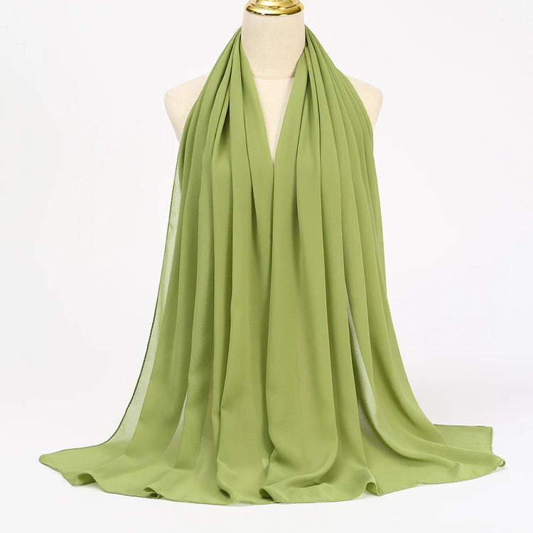 Ramadan Muslim Chiffon Hijabs For Woman Plain - Lena & Miles Exquisite Boutique LLC.