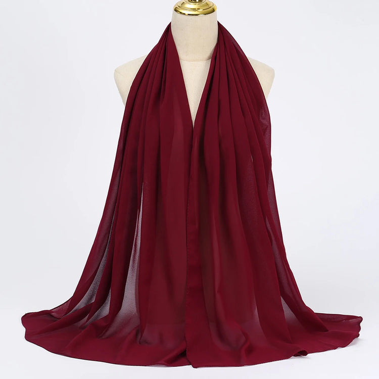 Muslim Chiffon Hijab Scarf Women Long Solid - Lena & Miles Exquisite Boutique LLC.