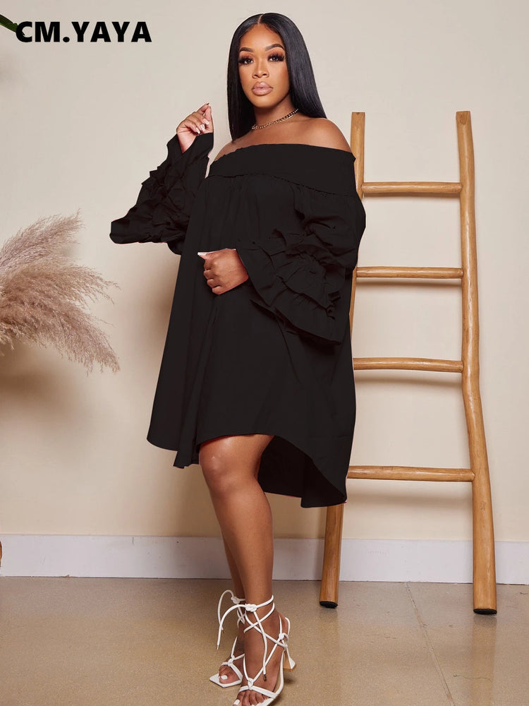 CM.YAYA Chic Women Cascading Ruffles Petal - Lena & Miles Exquisite Boutique LLC.