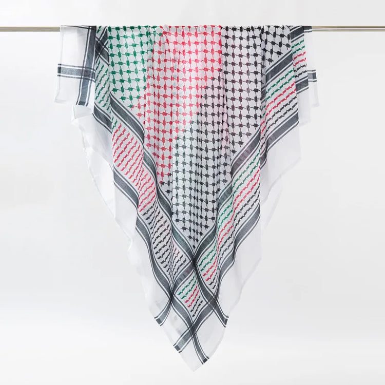 136X133CM Tactical Desert Shemagh Keffiyeh Arab Tessel Scarf Wrap Outdoor Windproof Dustproof Face Protective Scarf Men Women - Lena & Miles Exquisite Boutique LLC.