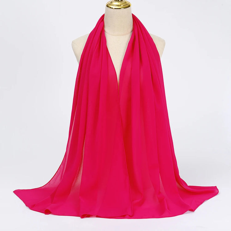 Ramadan Muslim Chiffon Hijabs For Woman Plain - Lena & Miles Exquisite Boutique LLC.