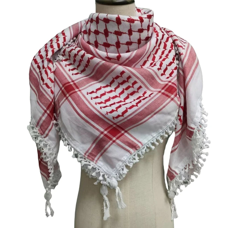 Fringed Arab Scarf Shemagh Head Wrap Arabian - Lena & Miles Exquisite Boutique LLC.