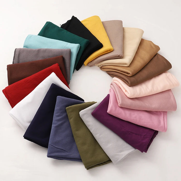 2023 New Modal Cotton Jersey Hijab Scarf Long Muslim Shawl Plain Soft Turban Tie Head Wraps For Women Africa Headband 170x60cm - Lena & Miles Exquisite Boutique LLC.