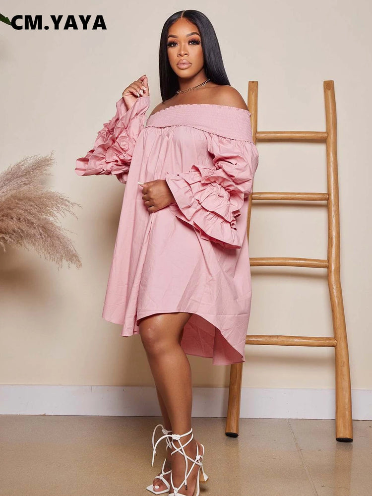 CM.YAYA Chic Women Cascading Ruffles Petal - Lena & Miles Exquisite Boutique LLC.