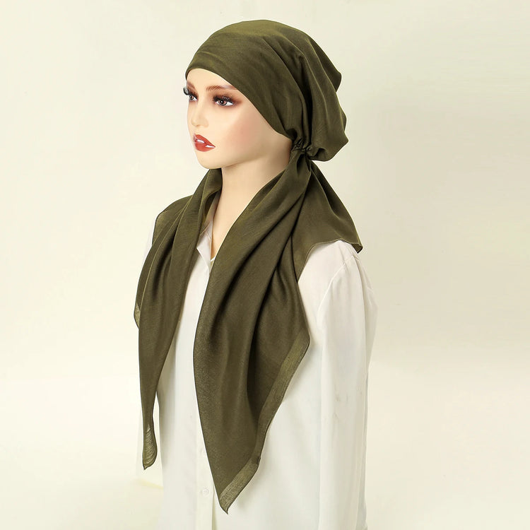 Wholesale Cotton Instant Muslim Hijab Inner Wrap Undercap Triangle Scarf Hijab Plain Islamic Turban Bonnet Soft Headband Hat - Lena & Miles Exquisite Boutique LLC.
