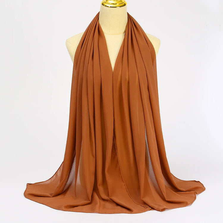 Muslim Chiffon Hijab Scarf Women Long Solid - Lena & Miles Exquisite Boutique LLC.