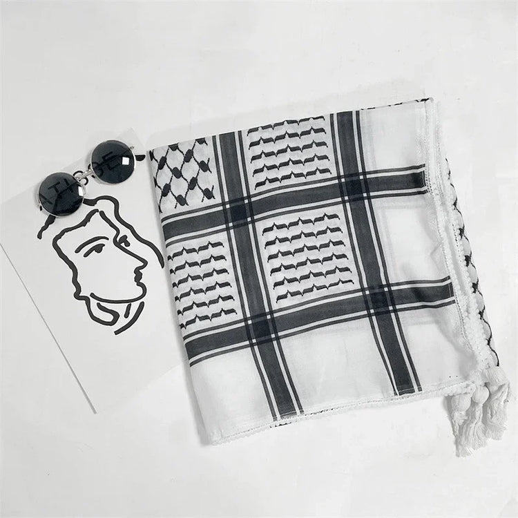Arab Head Scarf Keffiyeh Middle Desert Shemagh Wrap Muslim Headwear Arabian Costume Scarf For Man - Lena & Miles Exquisite Boutique LLC.