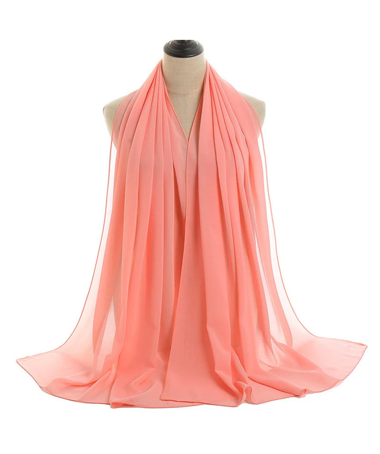 Ramadan Muslim Chiffon Hijabs For Woman Plain - Lena & Miles Exquisite Boutique LLC.