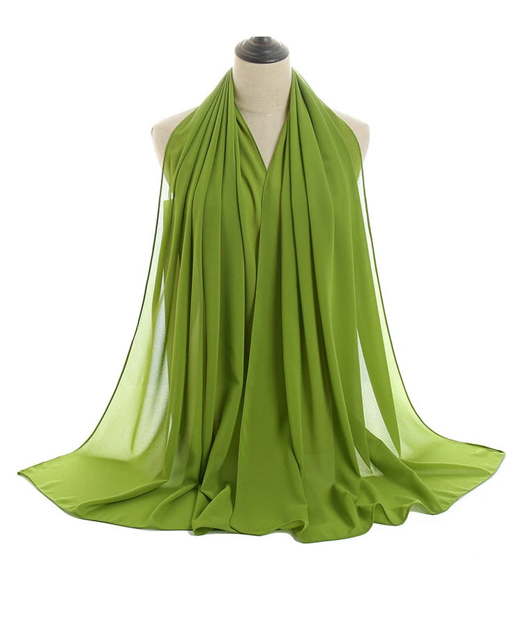 Ramadan Muslim Chiffon Hijabs For Woman Plain - Lena & Miles Exquisite Boutique LLC.