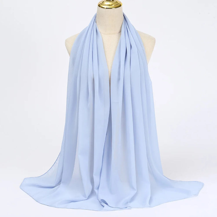 Ramadan Muslim Chiffon Hijabs For Woman Plain - Lena & Miles Exquisite Boutique LLC.