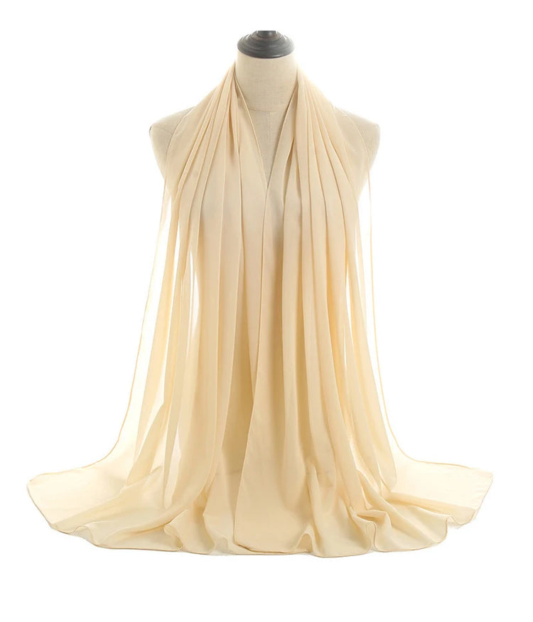 Ramadan Muslim Chiffon Hijabs For Woman Plain - Lena & Miles Exquisite Boutique LLC.
