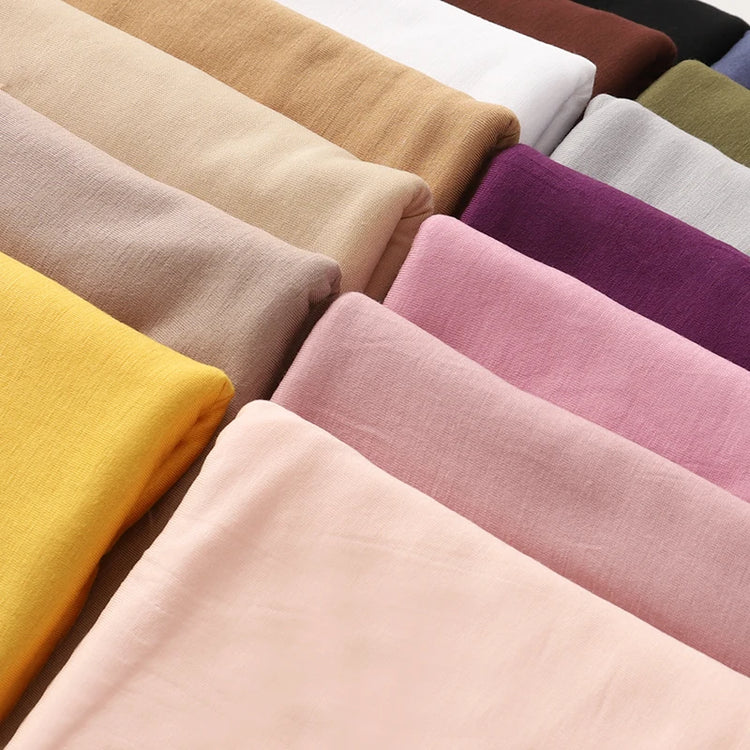 2023 New Modal Cotton Jersey Hijab Scarf Long Muslim Shawl Plain Soft Turban Tie Head Wraps For Women Africa Headband 170x60cm - Lena & Miles Exquisite Boutique LLC.