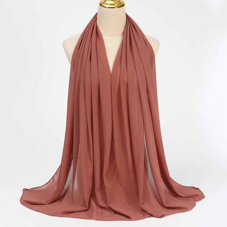 Ramadan Muslim Chiffon Hijabs For Woman Plain - Lena & Miles Exquisite Boutique LLC.