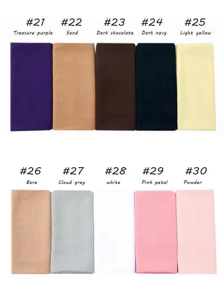 Ramadan Muslim Chiffon Hijabs For Woman Plain - Lena & Miles Exquisite Boutique LLC.