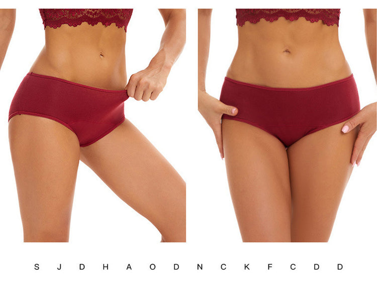 3pcs Simple Period Panties, Comfort Mid-high Waist Physiological Briefs, Breathable Postpartum Panty, Menstruation Panties, Women&