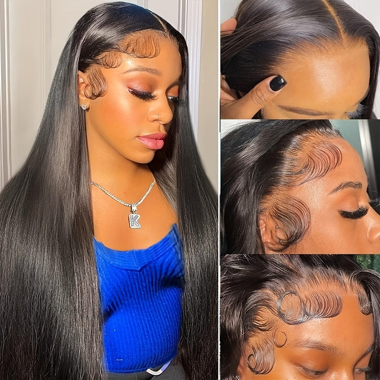 13x4 Straight HD Transparent Lace Front Wigs Human Hair 150% Density Glueless Brazilian Virgin Human Hair Lace Frontal Wigs For Women Pre Plucked With Baby Hair Natural Hairline 28 30 32 34 Inches Straight Lace Frontal Wigs N - Lena & Miles Exquisite Boutique LLC.