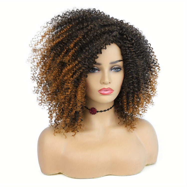 Afro Kinky Curly Wigs Short Afro Kinky Curly Wigs For Women Synthetic Heat Resistant Hair Replacement Wig For Cosplay Party Daily Use - Lena & Miles Exquisite Boutique LLC.