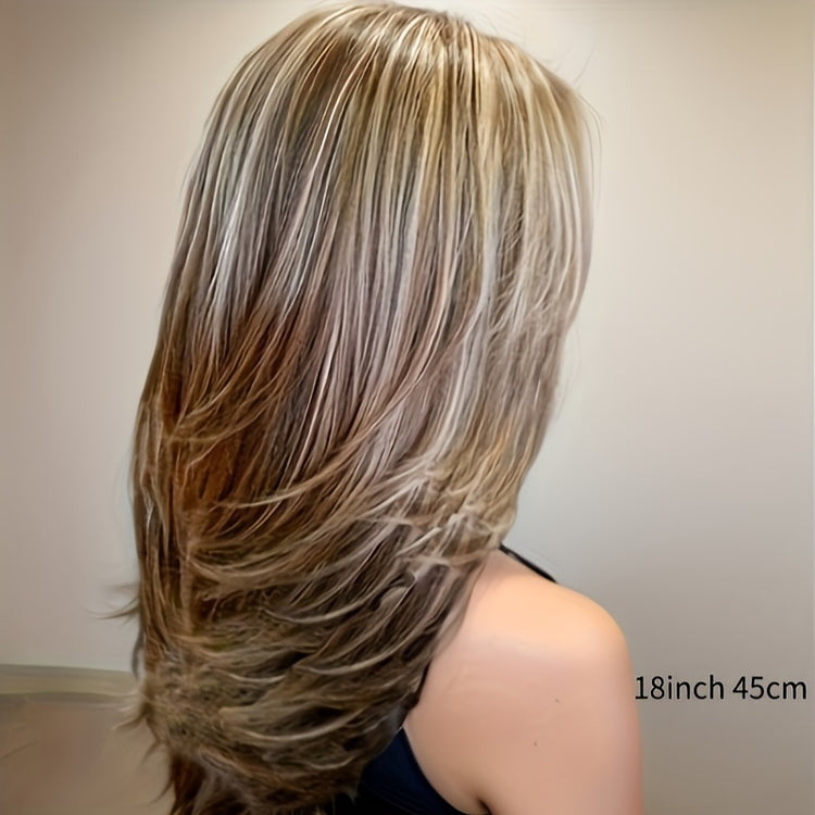 Luxurious Long Blonde Wigs with Highlights - Soft, Layered, Wavy, and Natural-Looking Synthetic Hair for Women - Perfect for Daily Use and Party Events - Lena & Miles Exquisite Boutique LLC.