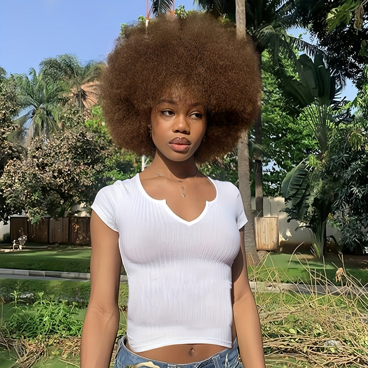 Short Curly Afro Wig 70s Bouncy Huge Fluffy Puff Wigs Synthetic For Cosplay And Daily - Lena & Miles Exquisite Boutique LLC.