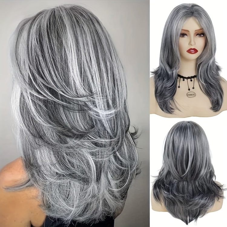 Layered Long Wavy Wig Synthetic Wig Beginners Friendly Heat Resistant Elegant For Daily Use Wigs For Women - Lena & Miles Exquisite Boutique LLC.