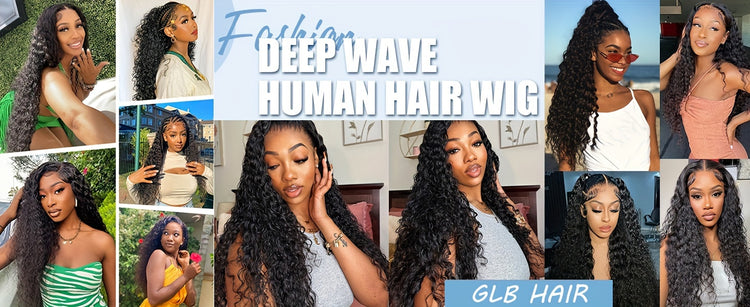 200% Density 13x6 Deep Wave Lace Front Wigs Human Hair 13x6 HD Lace Deep Curly Glueless Frontal Wigs Human Hair Pre Plucked For Women - Lena & Miles Exquisite Boutique LLC.