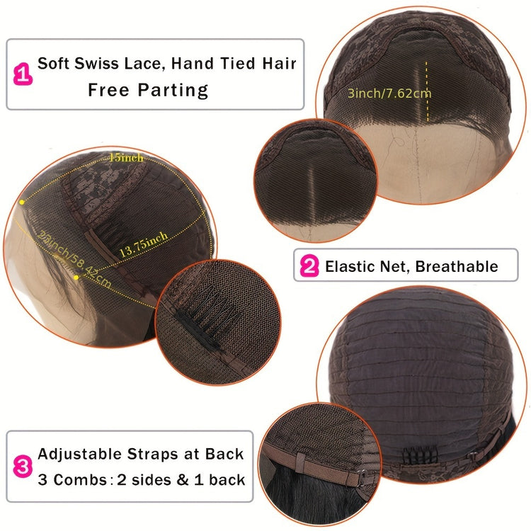 13X3 Black Curly Lace Front Wig Long Synthetic Lace Hair Wig For Women Wigs For Daily And Party Use - Lena & Miles Exquisite Boutique LLC.