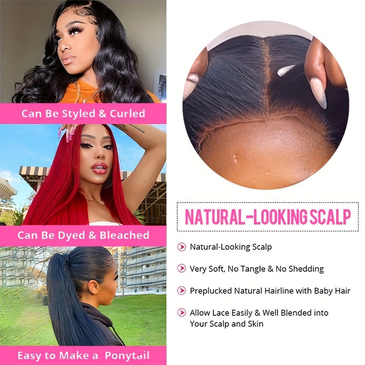 200% Density 13*4 Glueless Wigs Human Hair 13x4 Straight Lace Front Wig Human Hair Pre Plucked With Baby Hair Straight Brazilian Human Hair Wigs For Women Black Straight Wig - Lena & Miles Exquisite Boutique LLC.