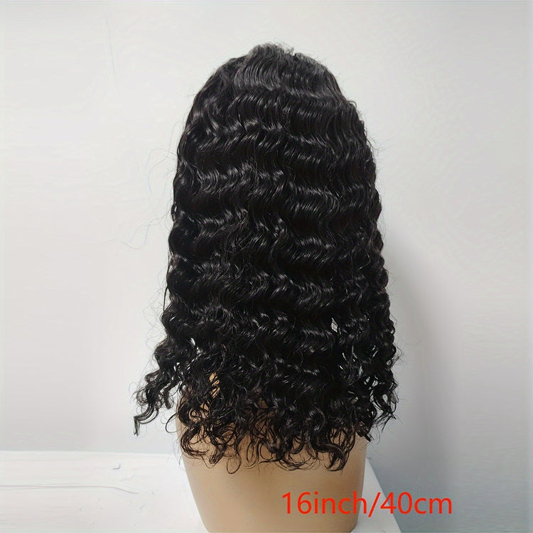 Side Part Human Hair Bob Wig Natural Color Deep Wave Wigs For Women 180% 13*5*1 - Lena & Miles Exquisite Boutique LLC.