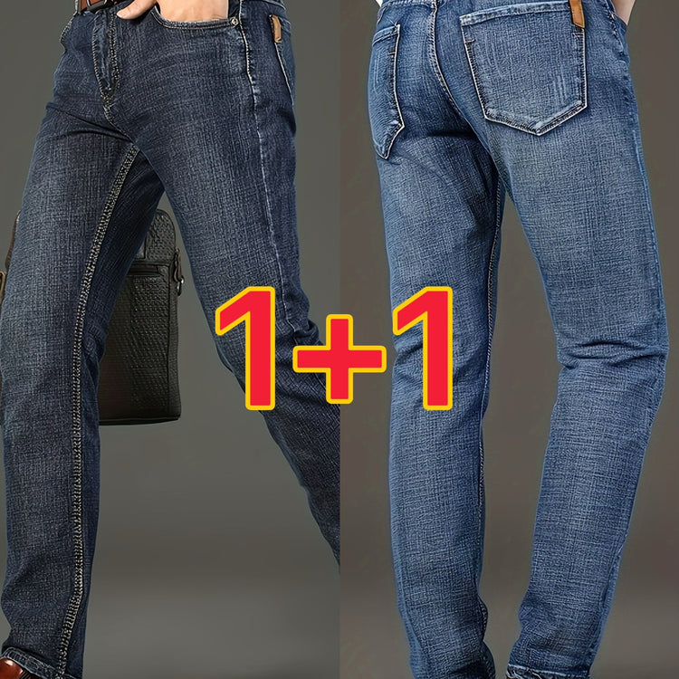 2 Pcs Solid Denim Men&