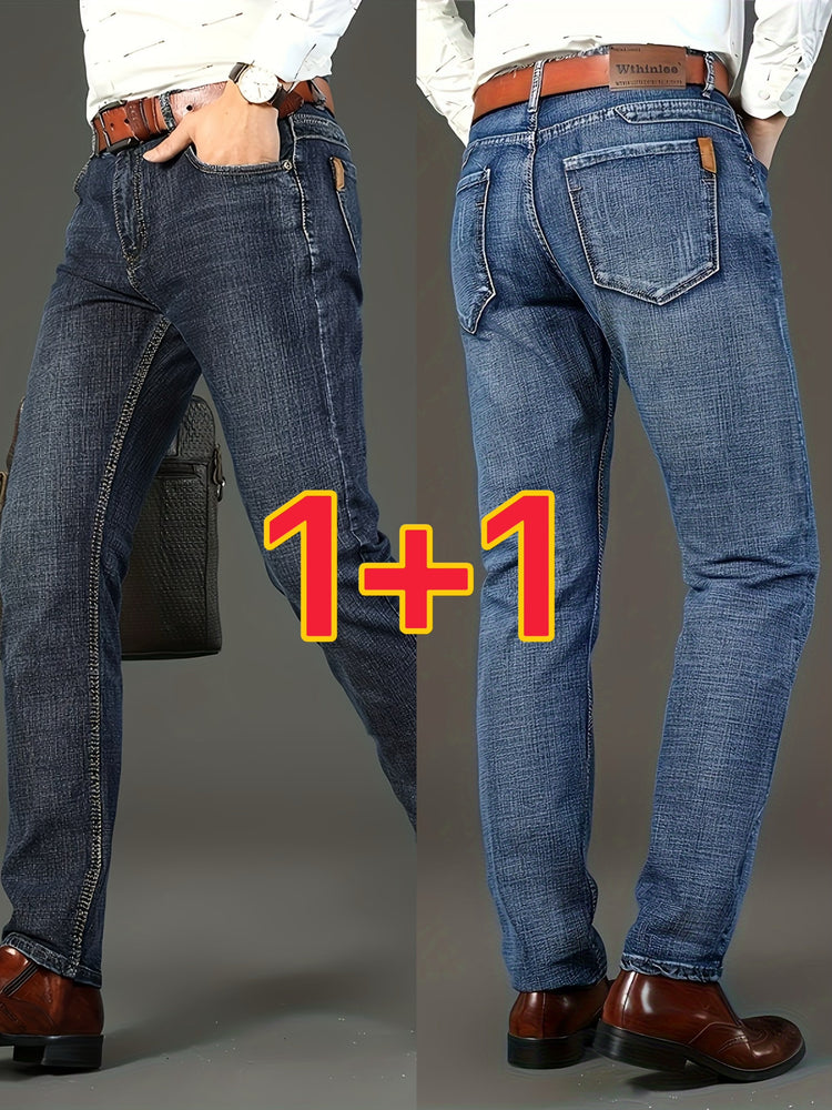 2 Pcs Solid Denim Men&