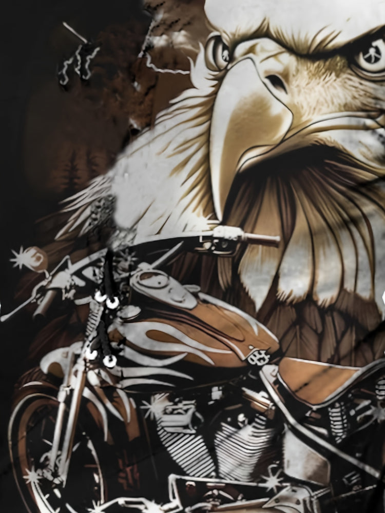 3D Eagle Pattern Print, Men&