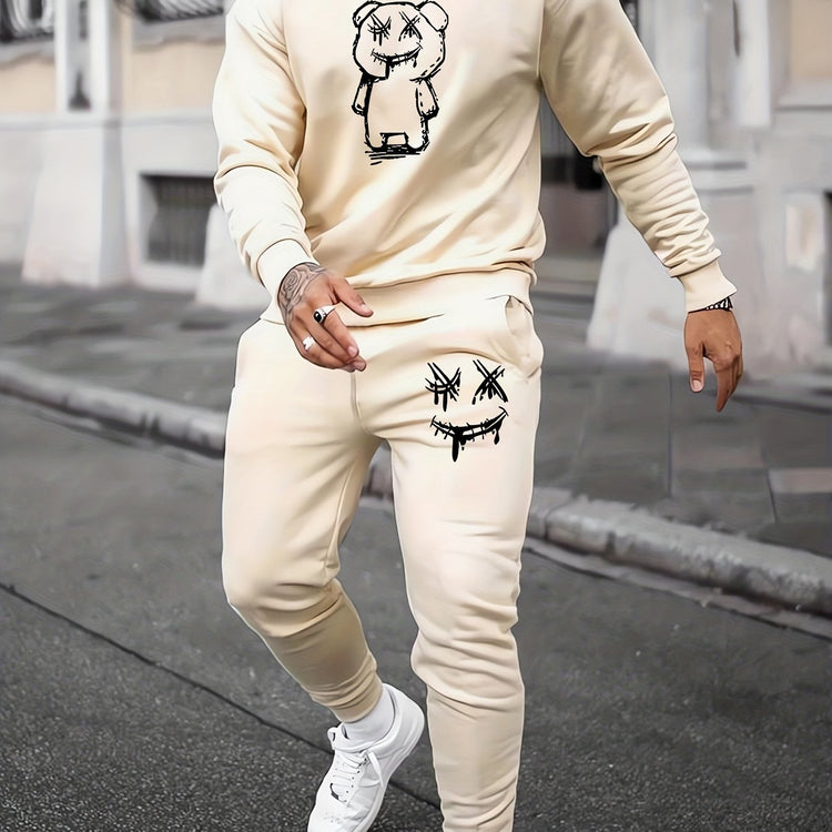 Cartoon Bear Print, Men&