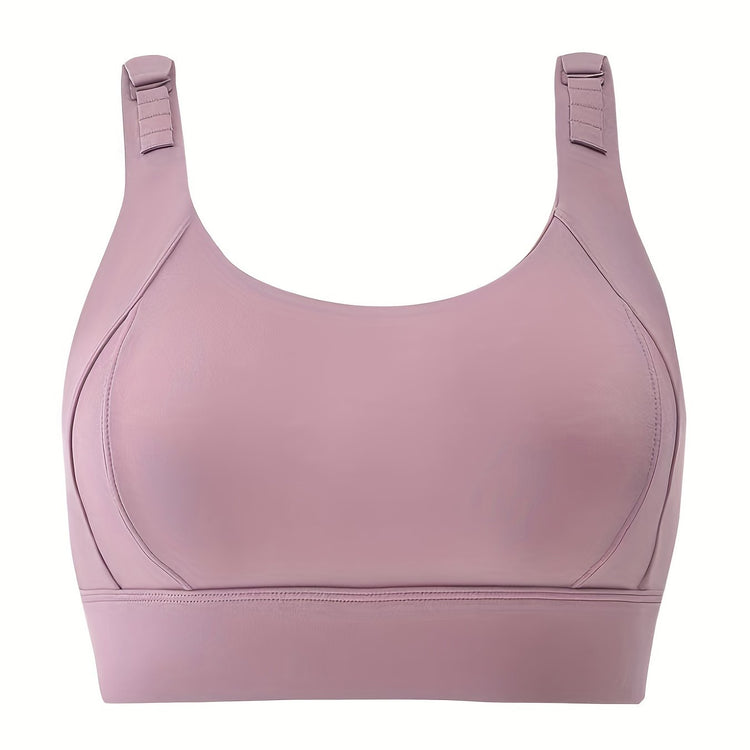 Seamless Wireless Sports Bra, Comfy & Breathable Running Workout Bra, Women&