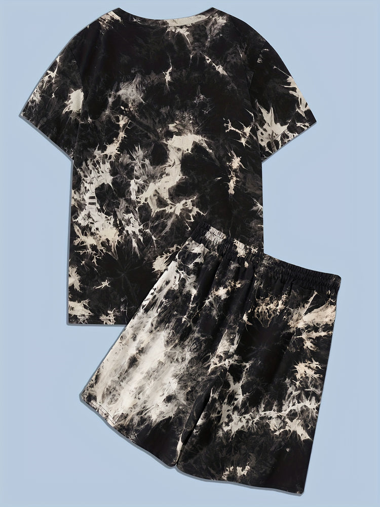 y2k 2Pcs Trendy Tie Dye Outfits For Men, Casual - Lena & Miles Exquisite Boutique LLC.