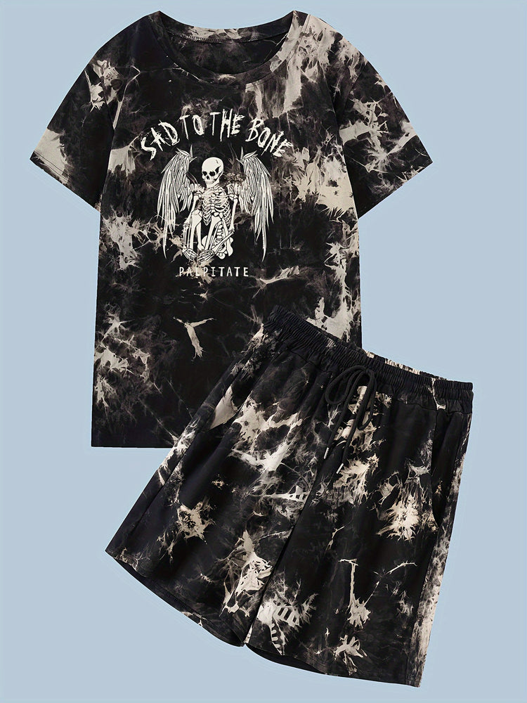 y2k 2Pcs Trendy Tie Dye Outfits For Men, Casual - Lena & Miles Exquisite Boutique LLC.
