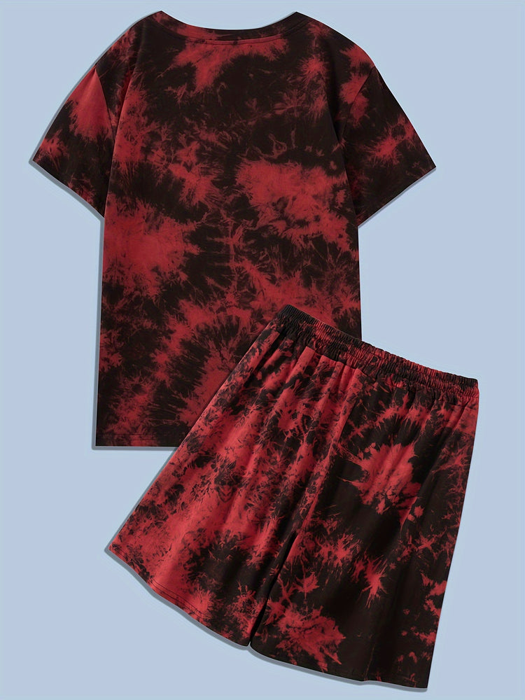 y2k 2Pcs Trendy Tie Dye Outfits For Men, Casual - Lena & Miles Exquisite Boutique LLC.