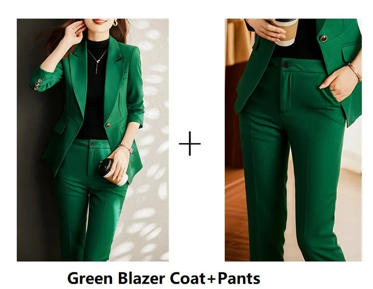 Elegant Women Formal Business Suits Senior FabricOffice Work Wear Pantsuits Blazers Trousers 3pieces - Lena & Miles Exquisite Boutique LLC.