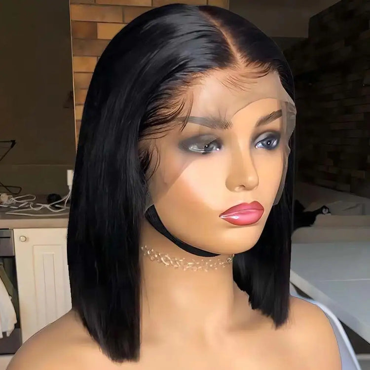220% 16Inch Highlight Ombre Bob Wigs 13X6 Straight Hd Lace Frontal Glueless Front Short Bob Wig Colored Human Hair Ready to Wear - Lena & Miles Exquisite Boutique LLC.