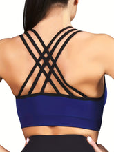 3pcs Criss Cross Back Sports Bras, Comfy & Breathable versatile Fitness Tank Bra, Women&