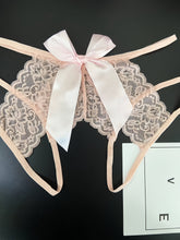 Semi-Sheer Jacquard Knit Briefs - Contrast Lace, Cut Out Scallop Trim, Open Crotch, Hand Wash Only, Sexy Womens Lingerie & Underwear for Adults - Lena & Miles Exquisite Boutique LLC.