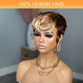 Brazilian Remy Human Hair Pixie Cut Wigs for Women - Glueless Wear & Go Wig with Layered Body Wave, 150% Density Rose Net Cap, Multi-Color Options for Halloween, Music Festivals & Carnaval, Festive Hair Wig | Modern Hairstyle - Lena & Miles Exquisite Boutique LLC.