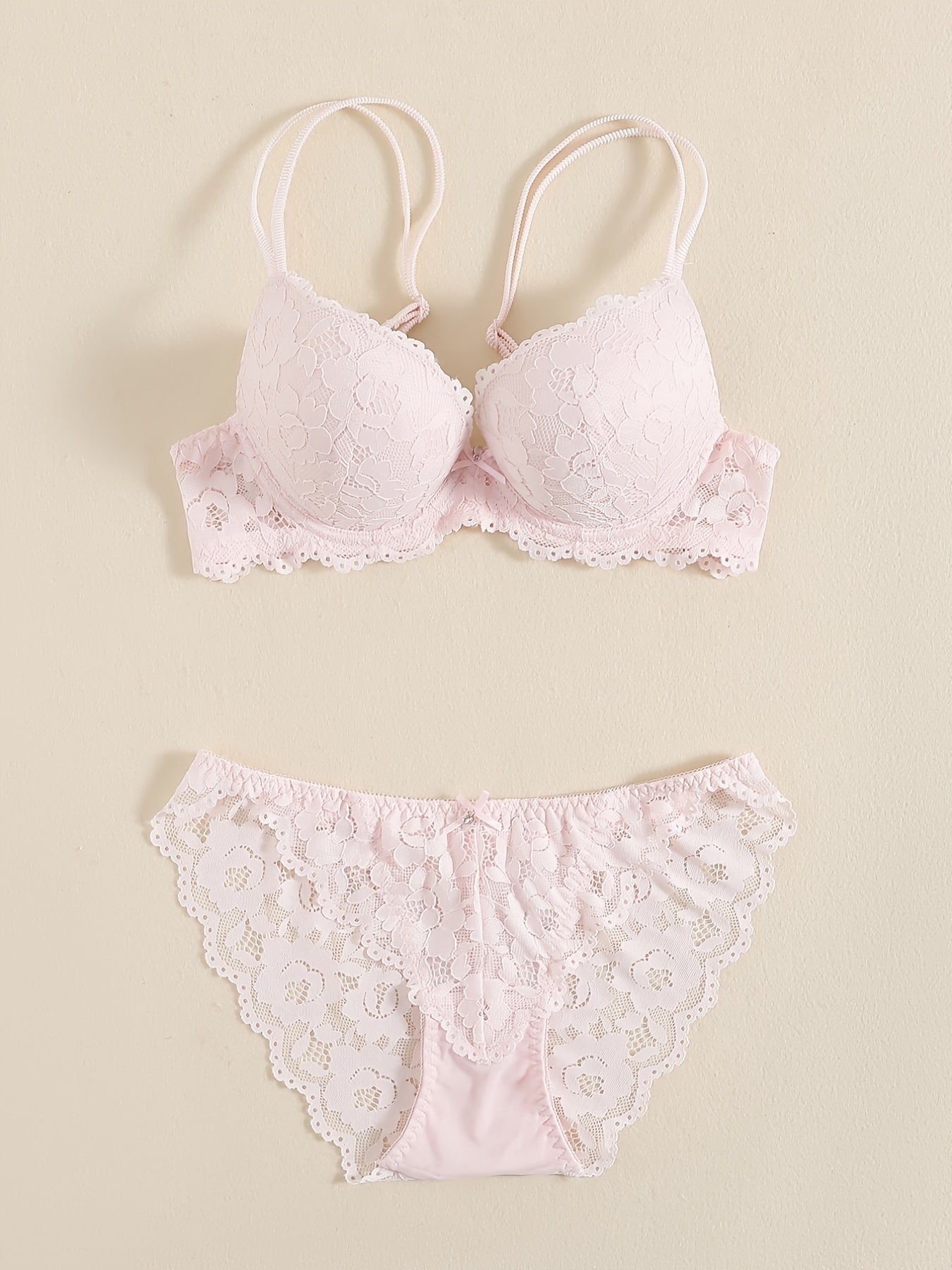 Romantic Lace Embroidery Lingerie Set - Soft & Breathable Push-Up Bra with Sheer Panty - Perfect Seductive Valentines Gift for Her - Womens Comfortable Intimate Wear - Lena & Miles Exquisite Boutique LLC.