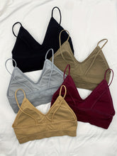 5pcs Soft Ribbed Bralettes, Comfort & Breathable Thin Strap Everyday Bra, Women&